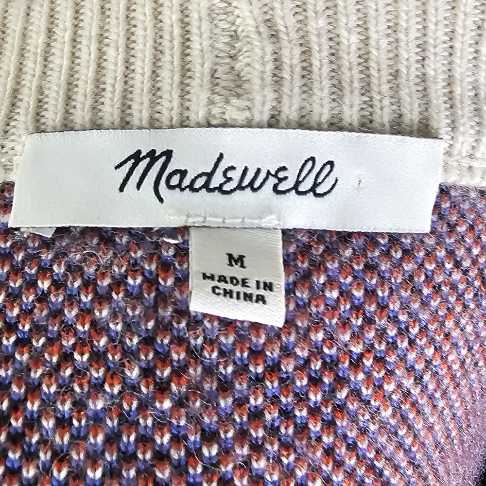Madewell Cherry Jacquard Pullover Sweater viscose/polyamide/wool/alpaca blend M - Picture 7 of 10